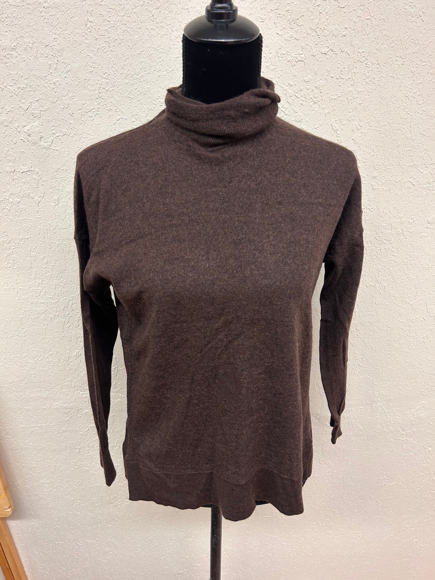 Part two large merino wool brown turtleneck sweater