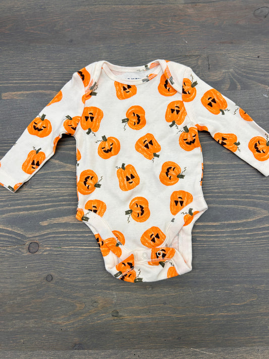 Old navy 0/3m orange pumpkin onesie