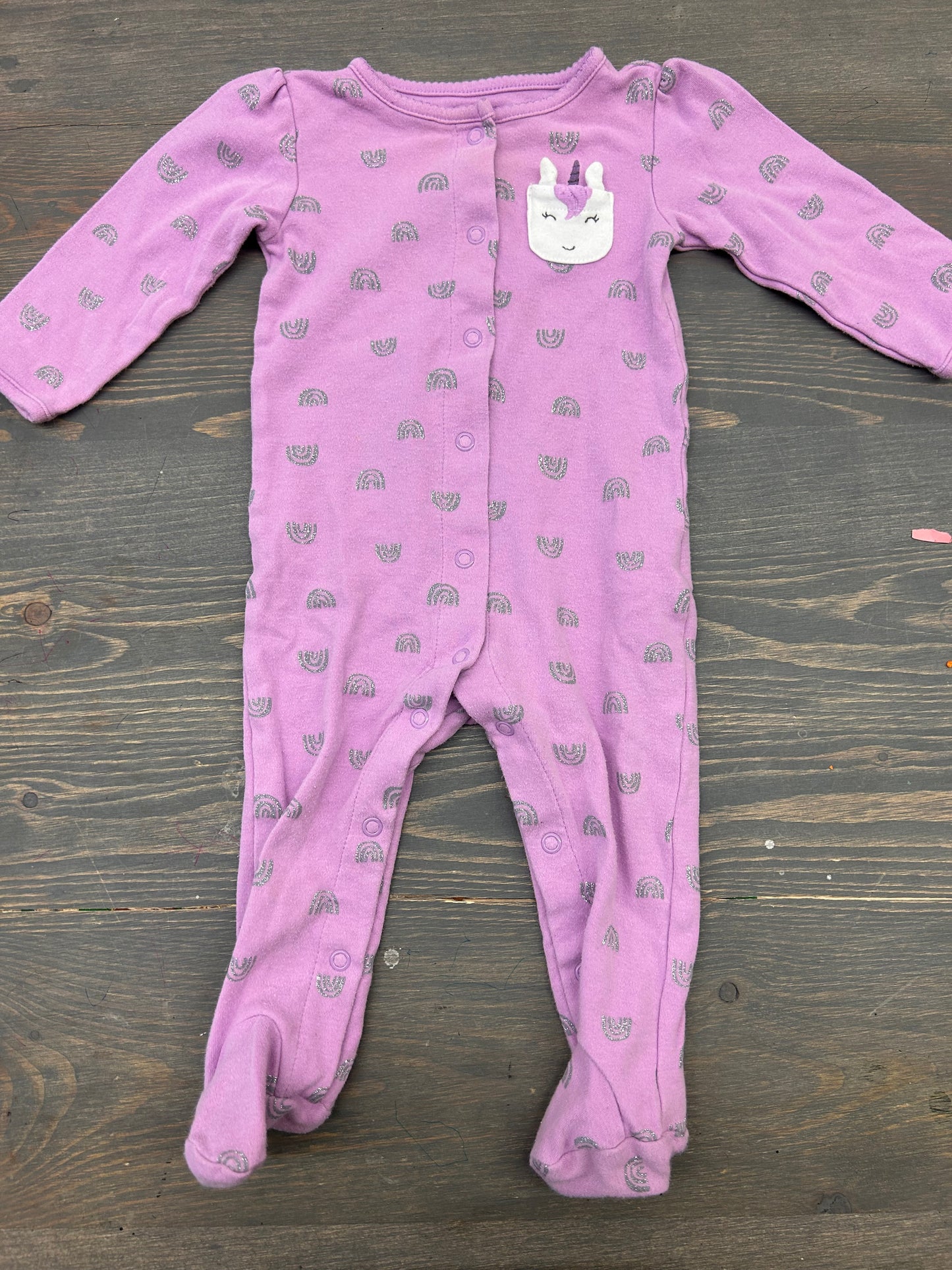 Carters 6/9m purple unicorn sleeper