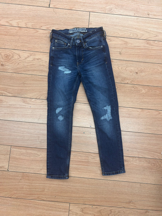 H&M 8/9 dark wash distressed jeans