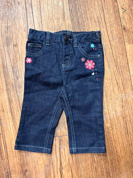 NEW joe fresh 6/12m floral embroidered jeans