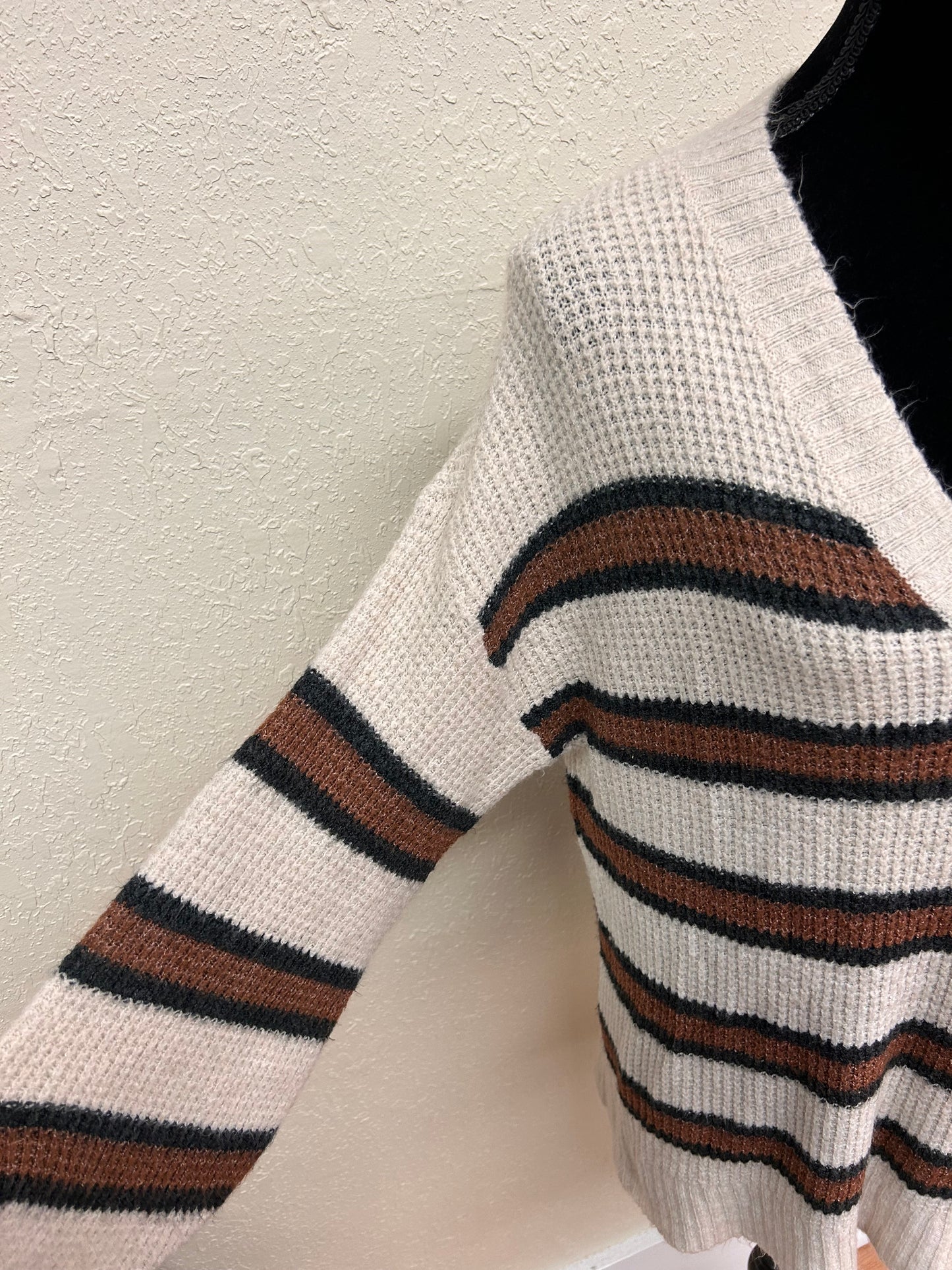 American eagle small brown striped knit sweater