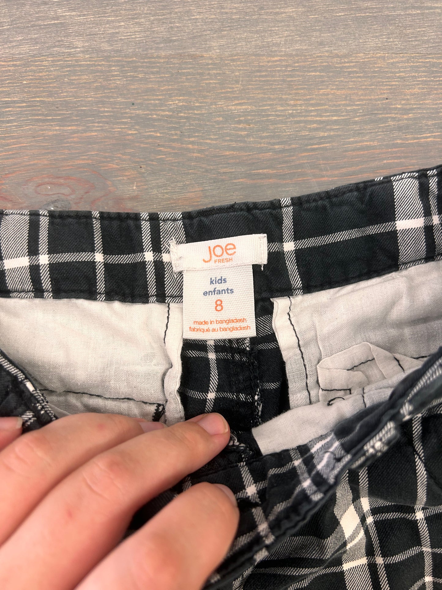 Joe fresh 8 black plaid shorts