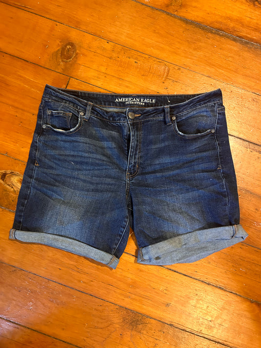 American eagle 18 medium wash denim shorts