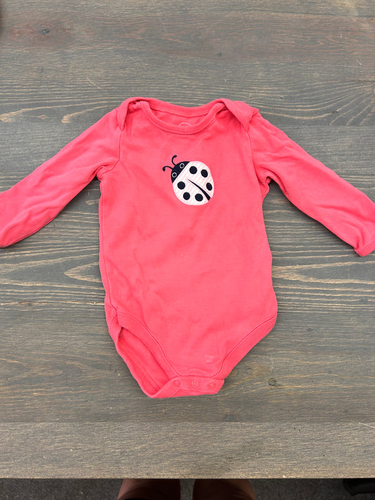 Gymboree 6/12m pink ladybug onesie