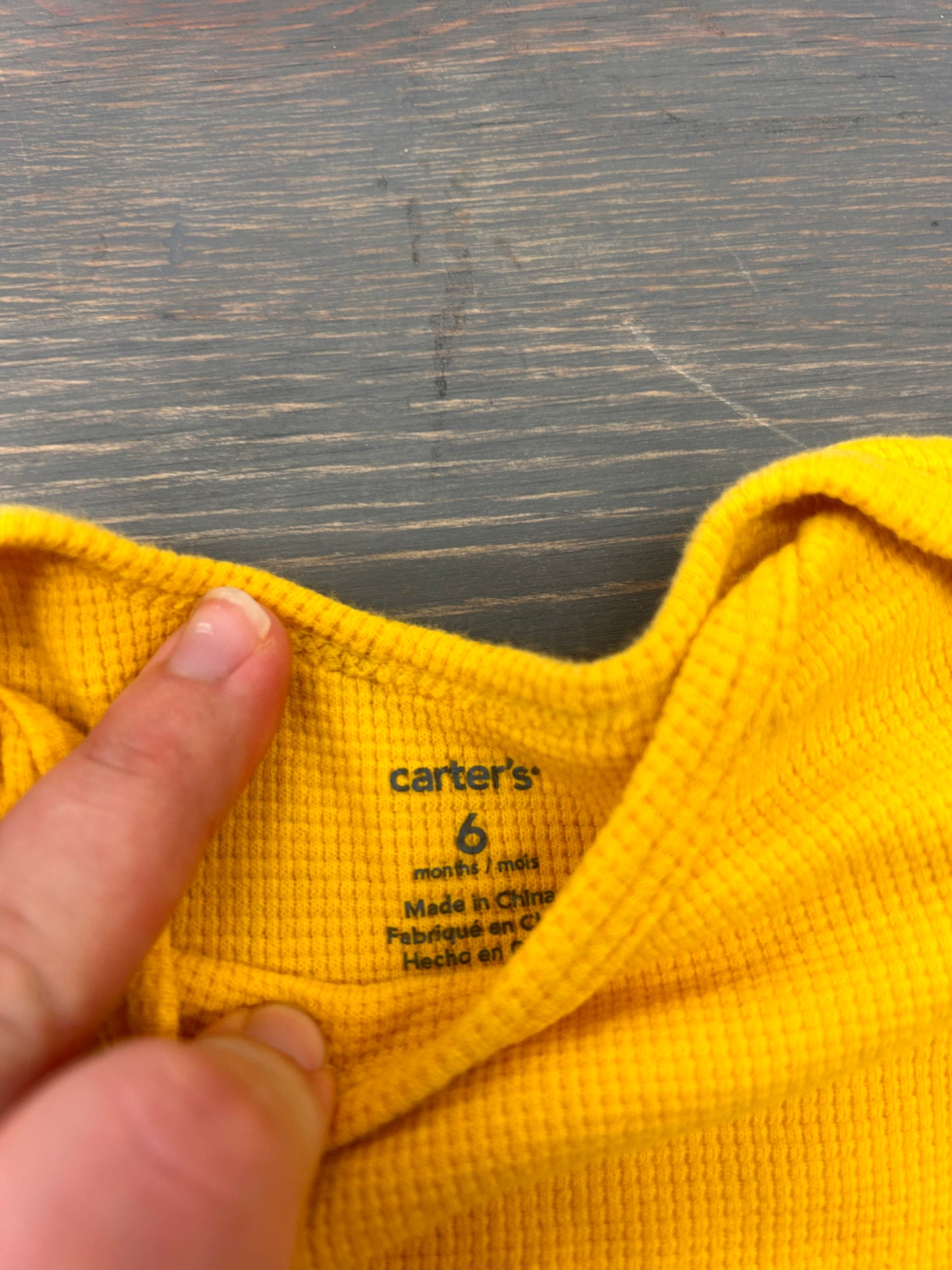 Carters yellow waffle knit onesie