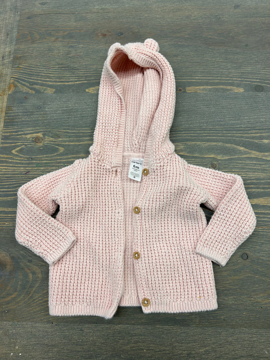 Carters 6m pale pink knit cardigan