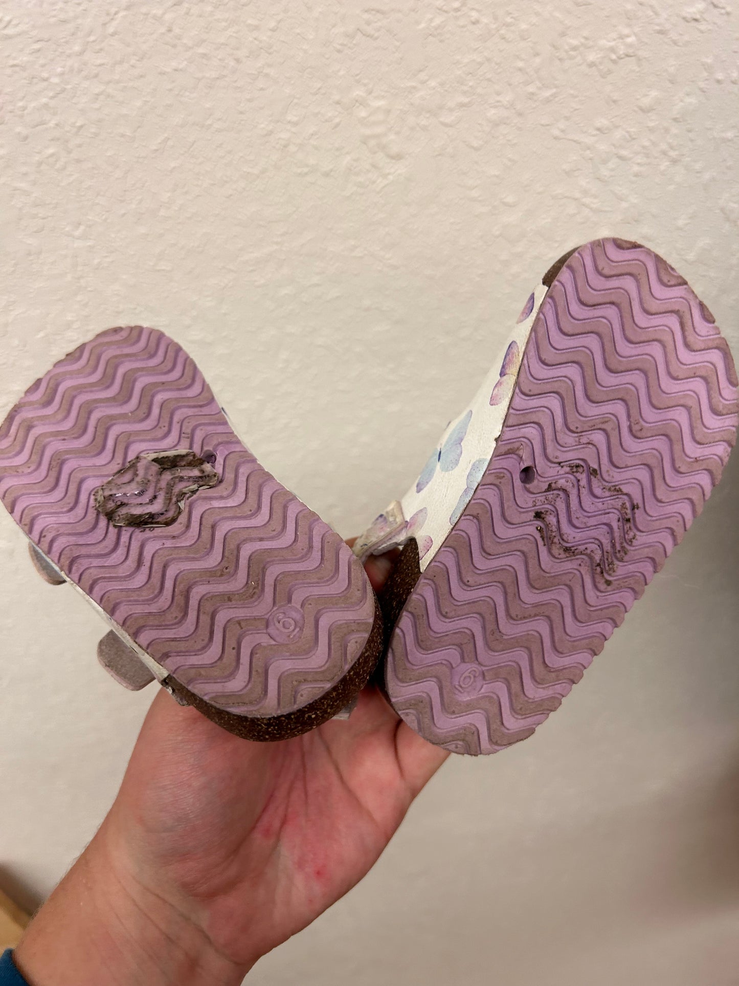 George 6 purple butterfly sandals