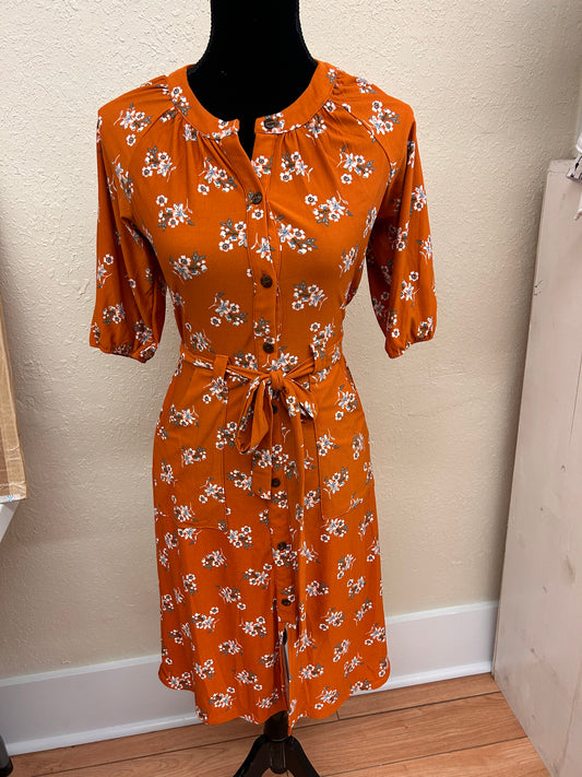 Monteau Small orange floral dress