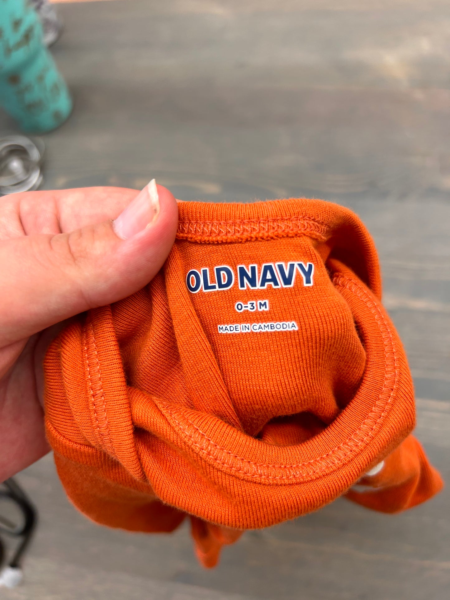 Old navy 0/3m orange little pumpkin onesie