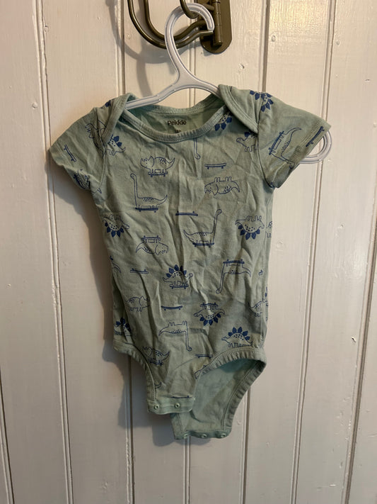 Pekkle 18m mint Dino short sleeve onesie