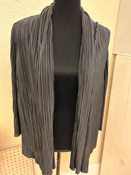 Tanjay petite large black scrunch ribbed cardigan