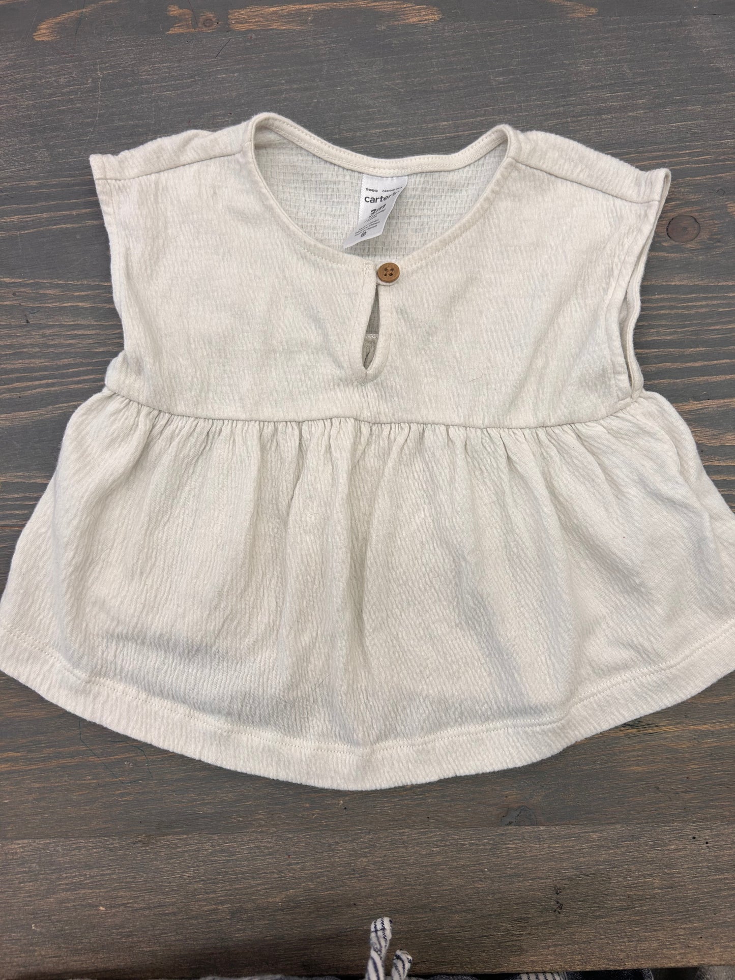 Carters 3m white peplum top