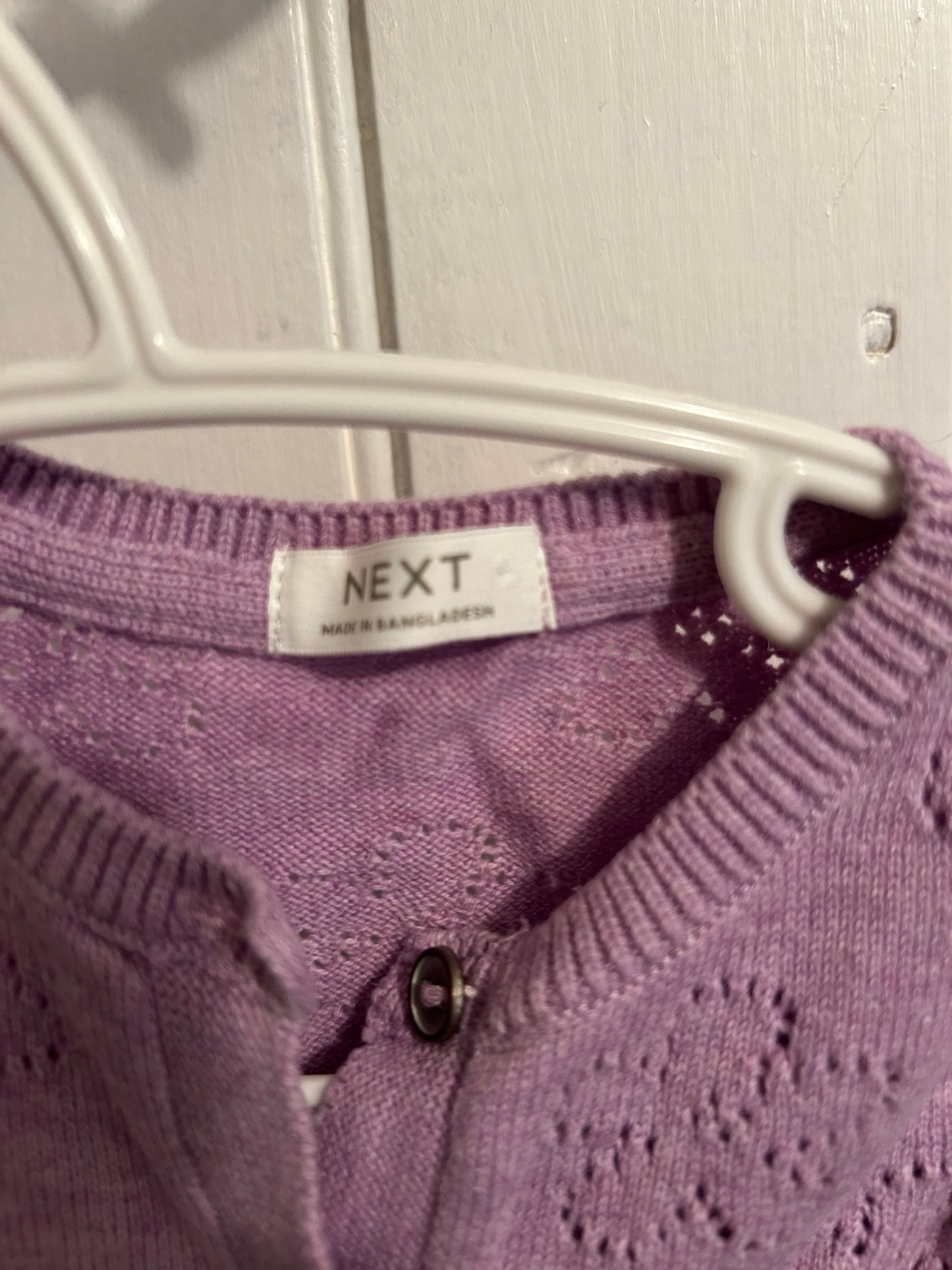 Next 6/9m purple floral knit button up cardigan