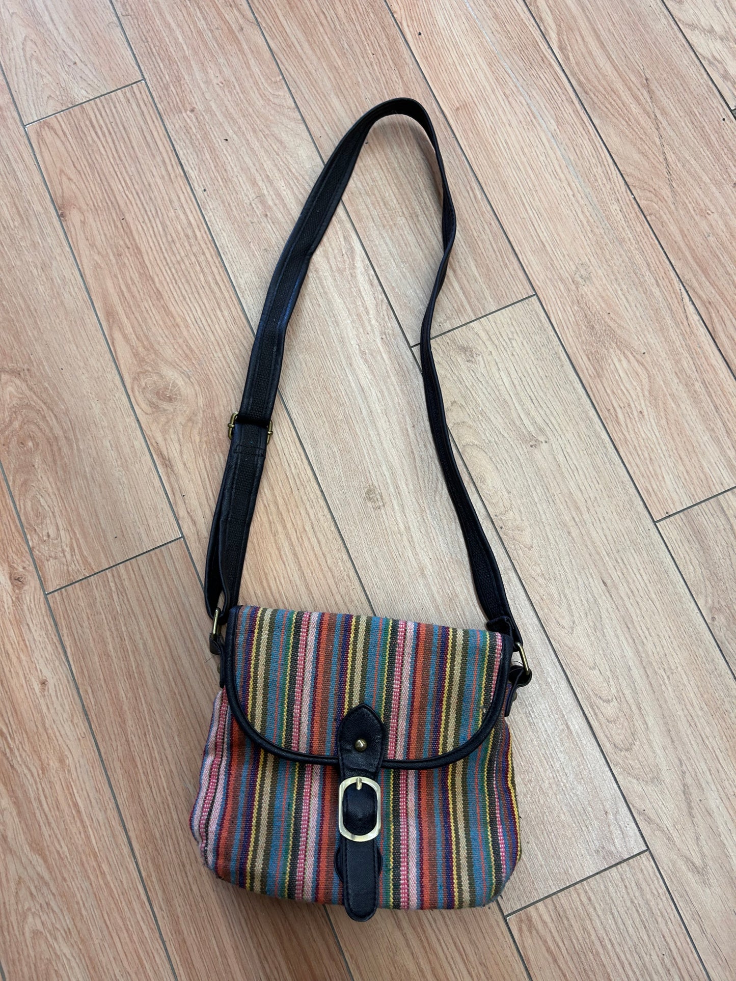 Bueno multicoloured woven crossbody purse