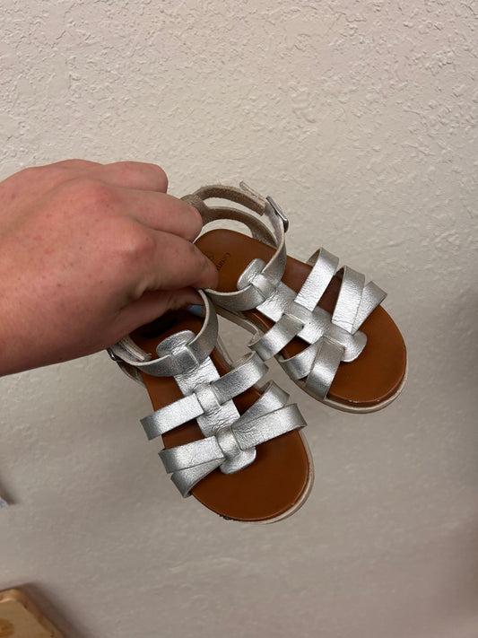 George 7 silver gladiator sandals