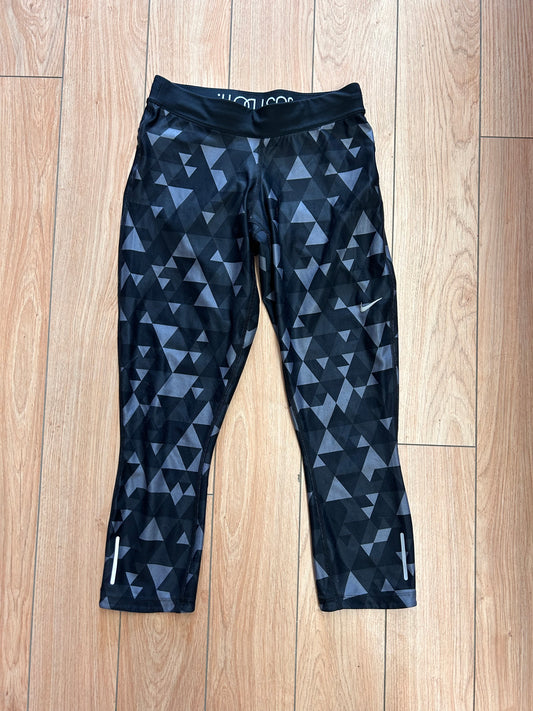 Nike dri fit small grey geometric capri leggings