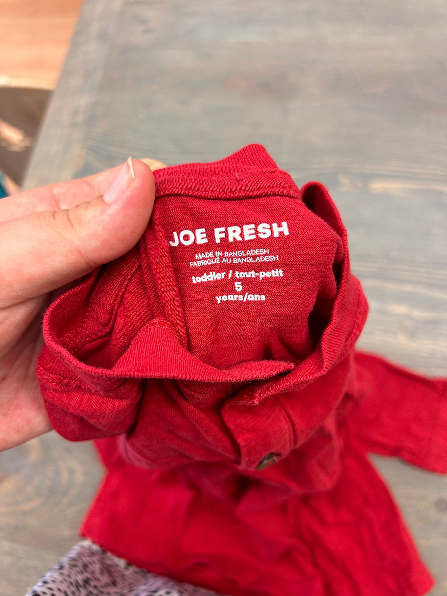 Joe fresh 5 red long sleeve shirt