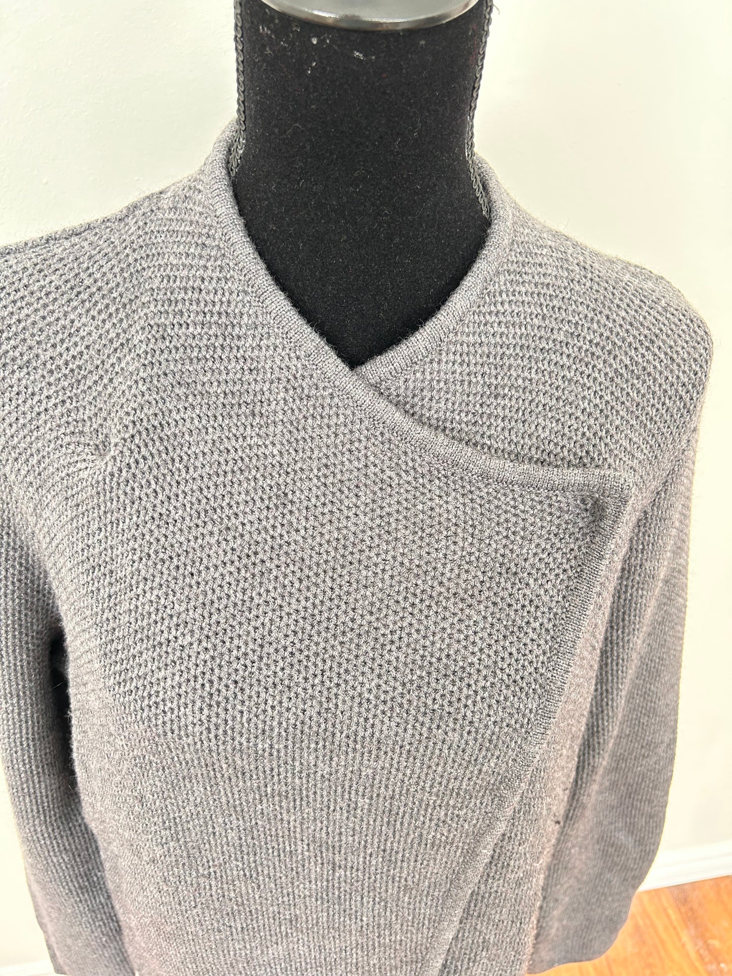 Cynthia Rowley xl grey merino wool knit cardigan