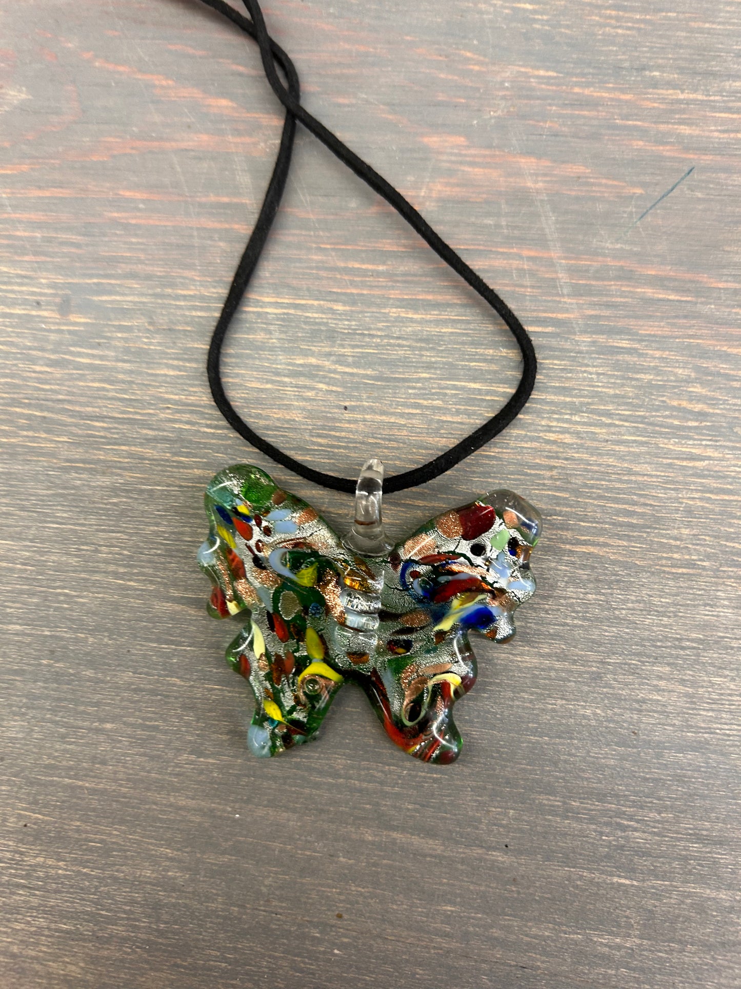 Gemstone butterfly necklace