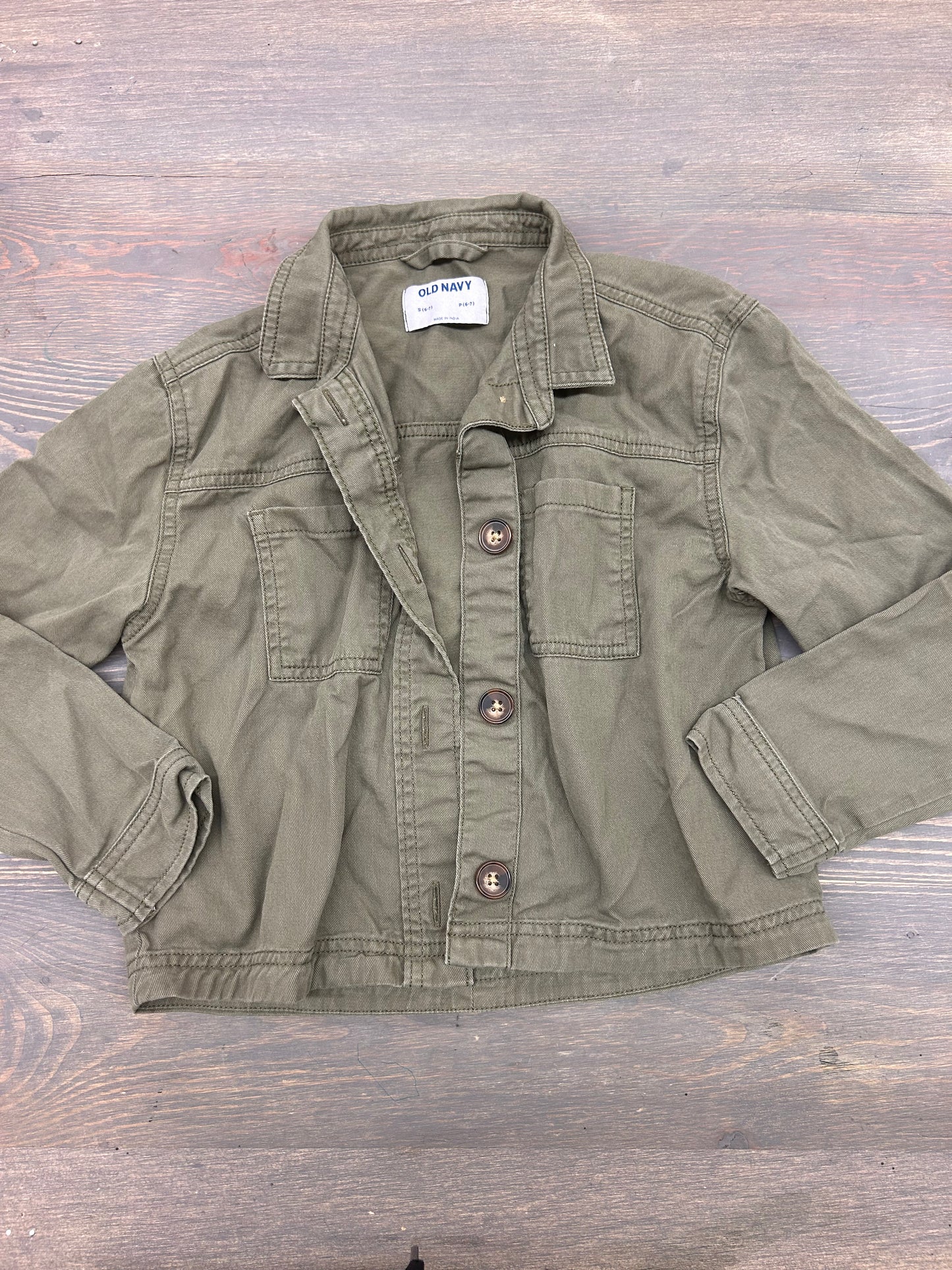 Old navy small green denim-like jacket