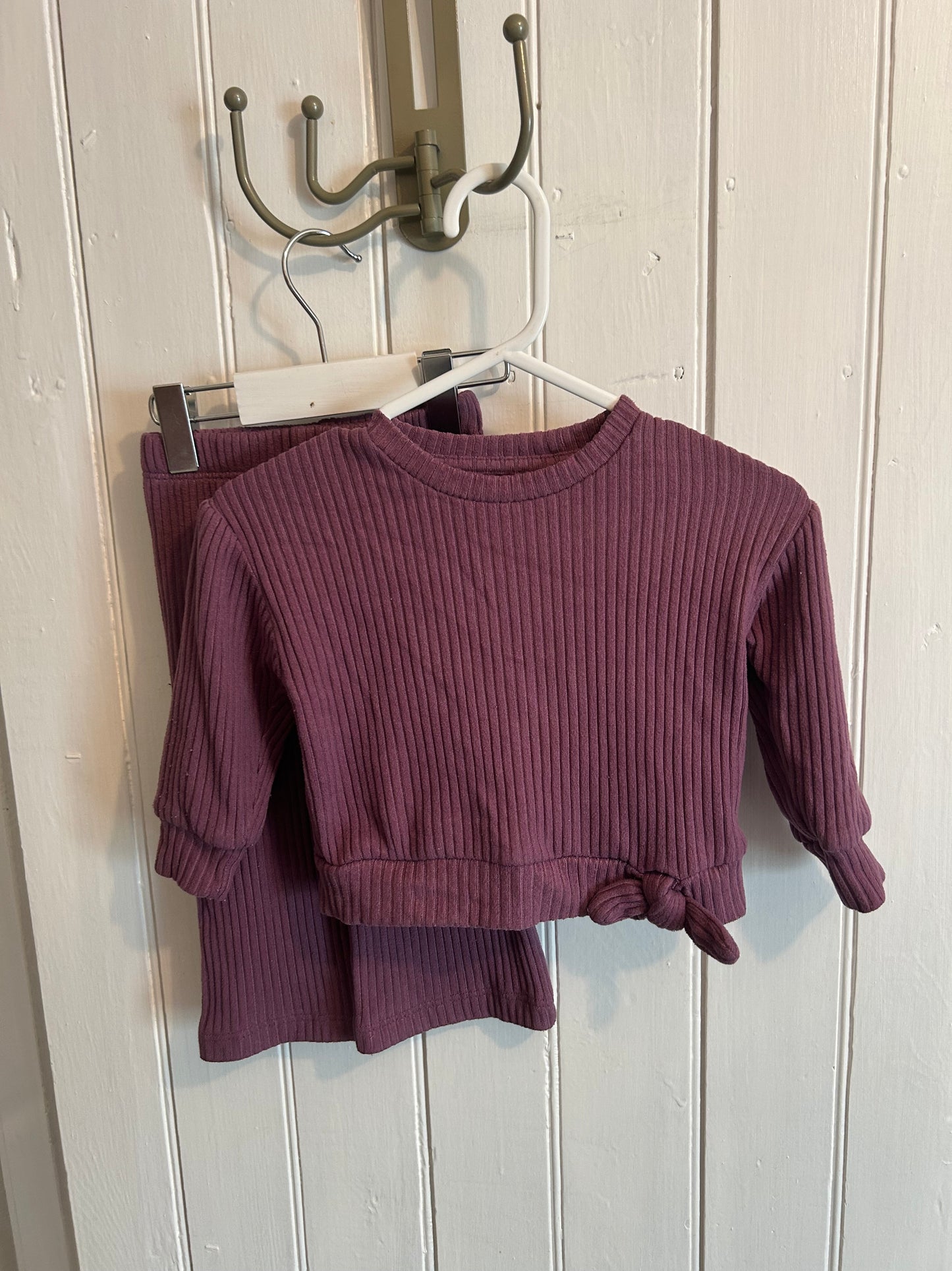 George 6/12m purple ribbed set