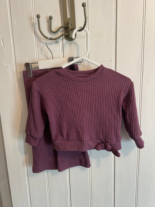 George 6/12m purple ribbed set