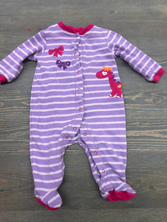 Pekkle 6m purple Dino button up sleeper