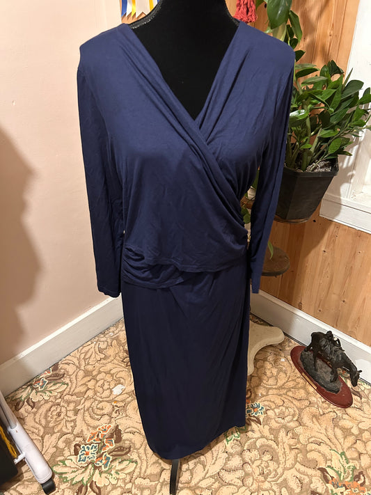 Artigiano size 14 navy blue maxi dress