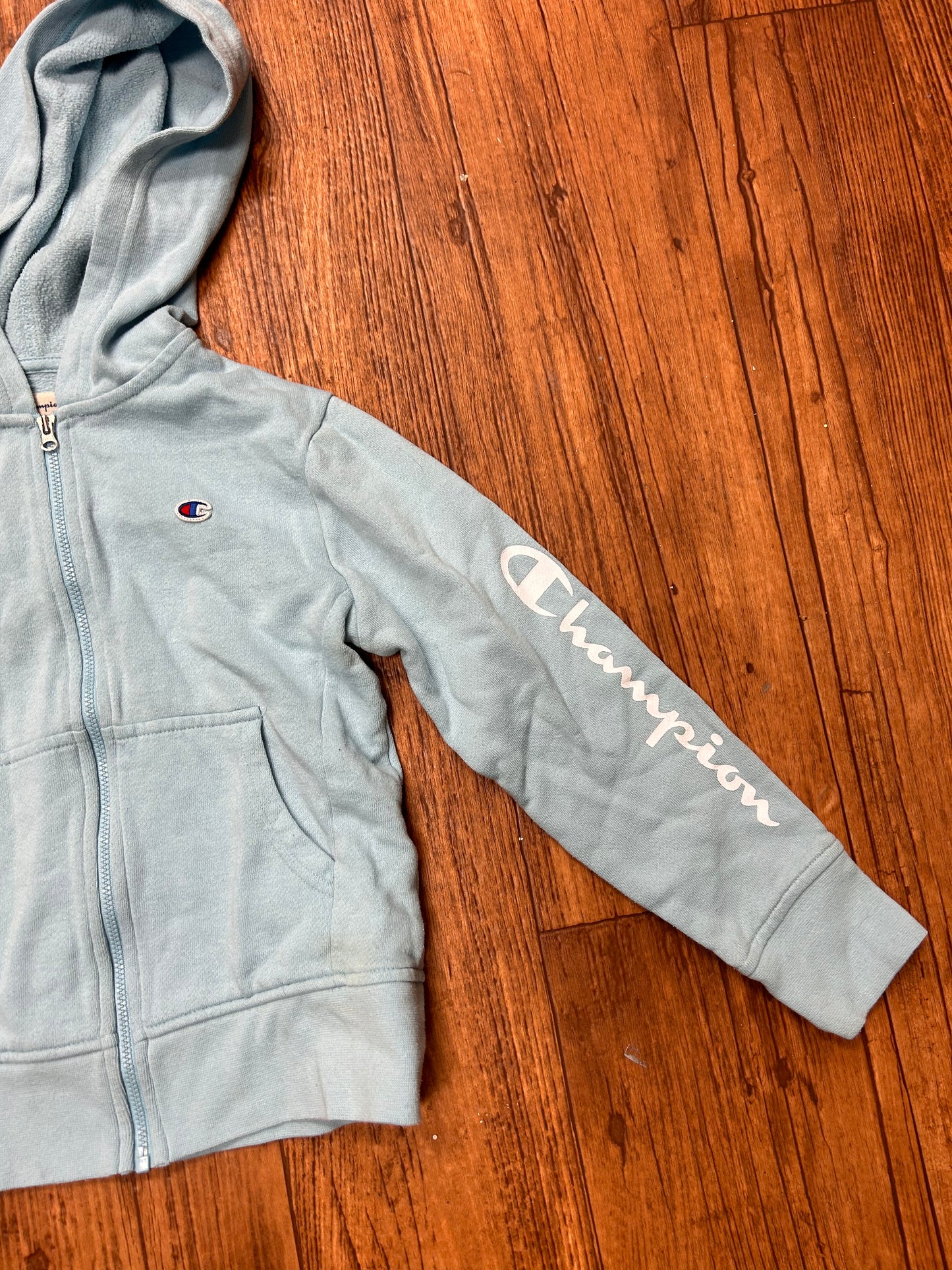 Champion youth small blue zip up hoodie