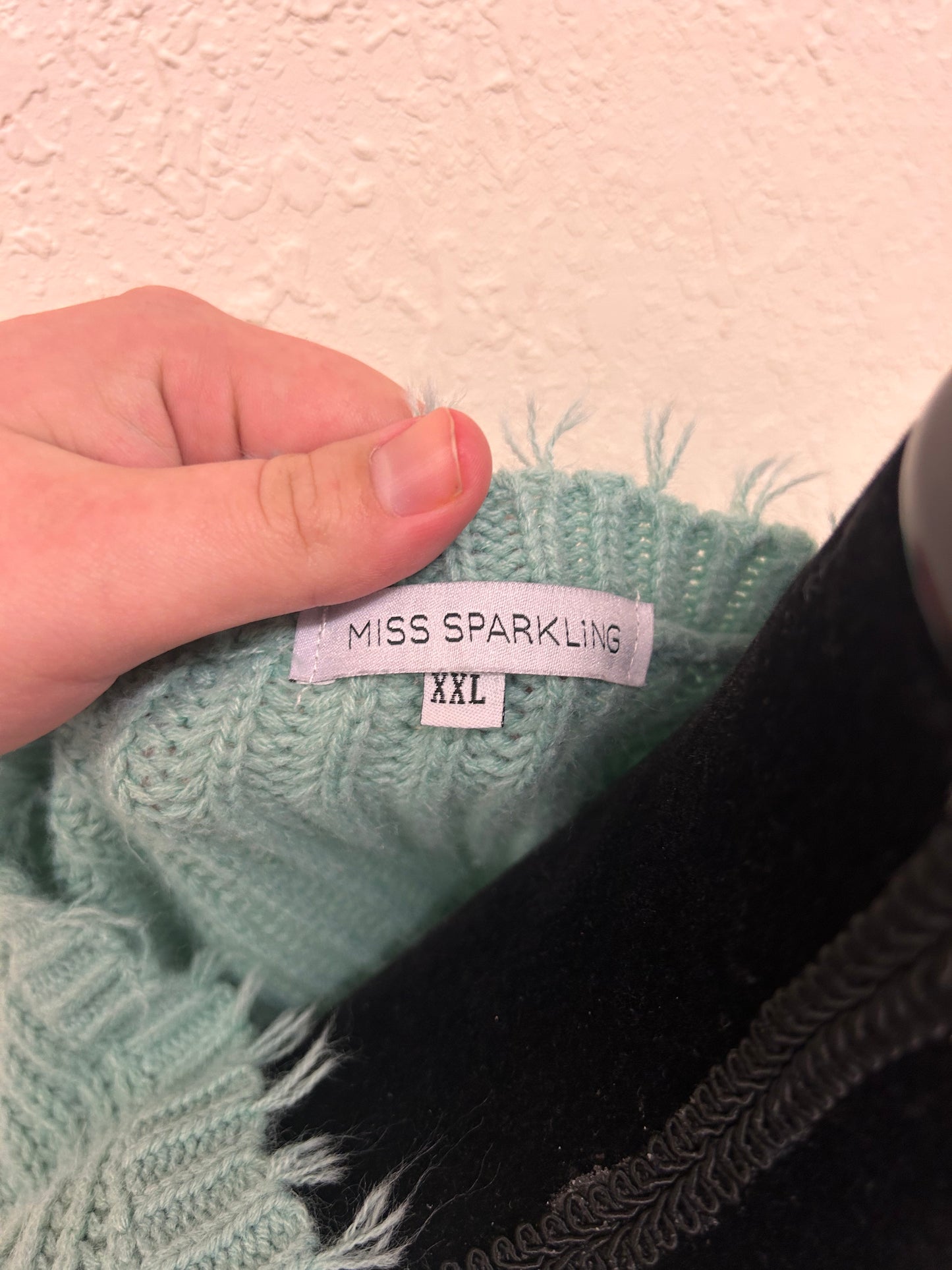 Miss sparkling Xxl blue knit sweater