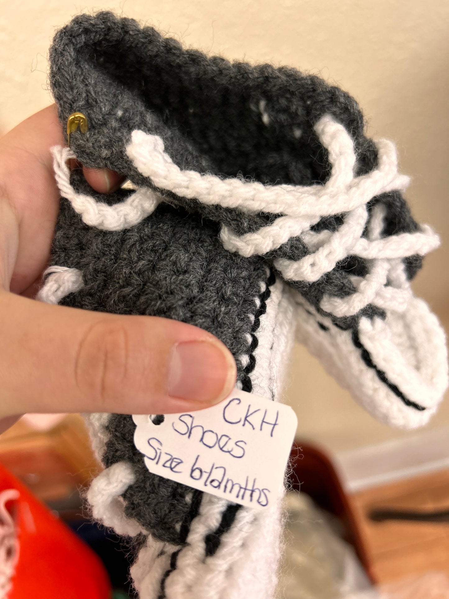 Handmade knit converse one year