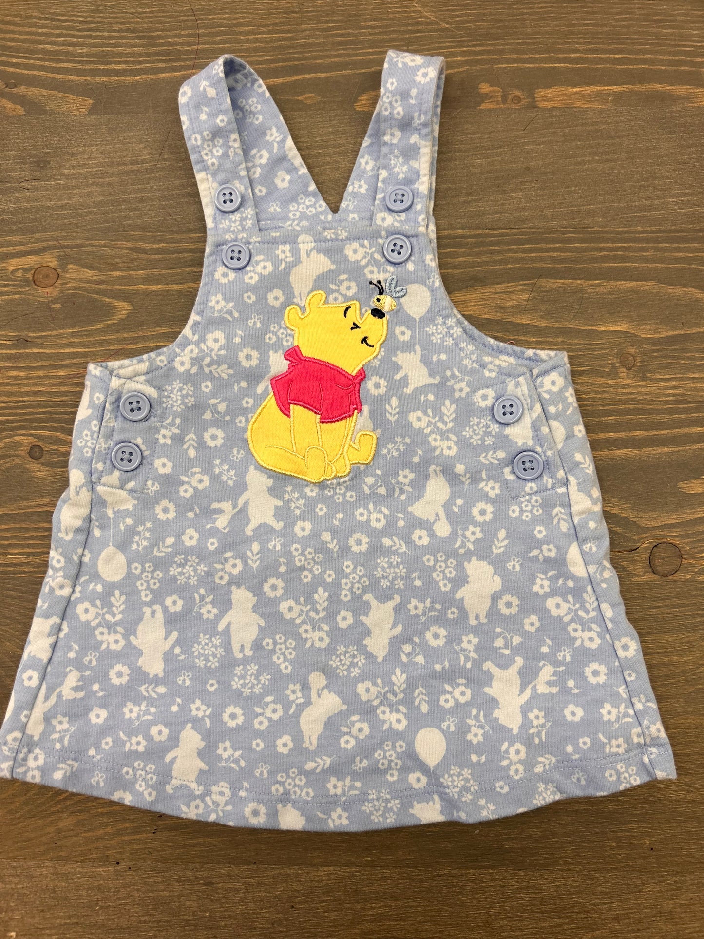 Disney Pooh bear 6m skirted overalls