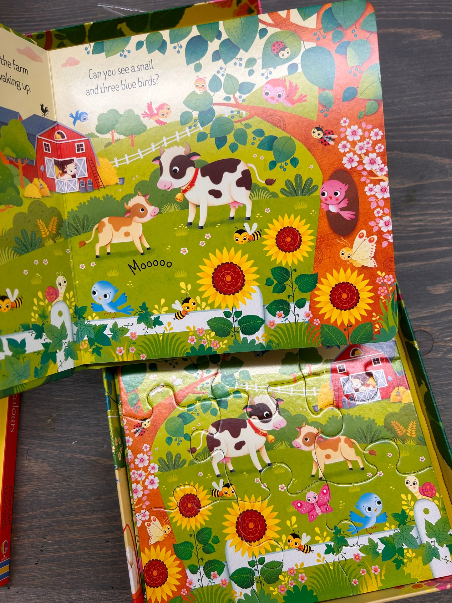 Usborne on the farm book & puzzle set