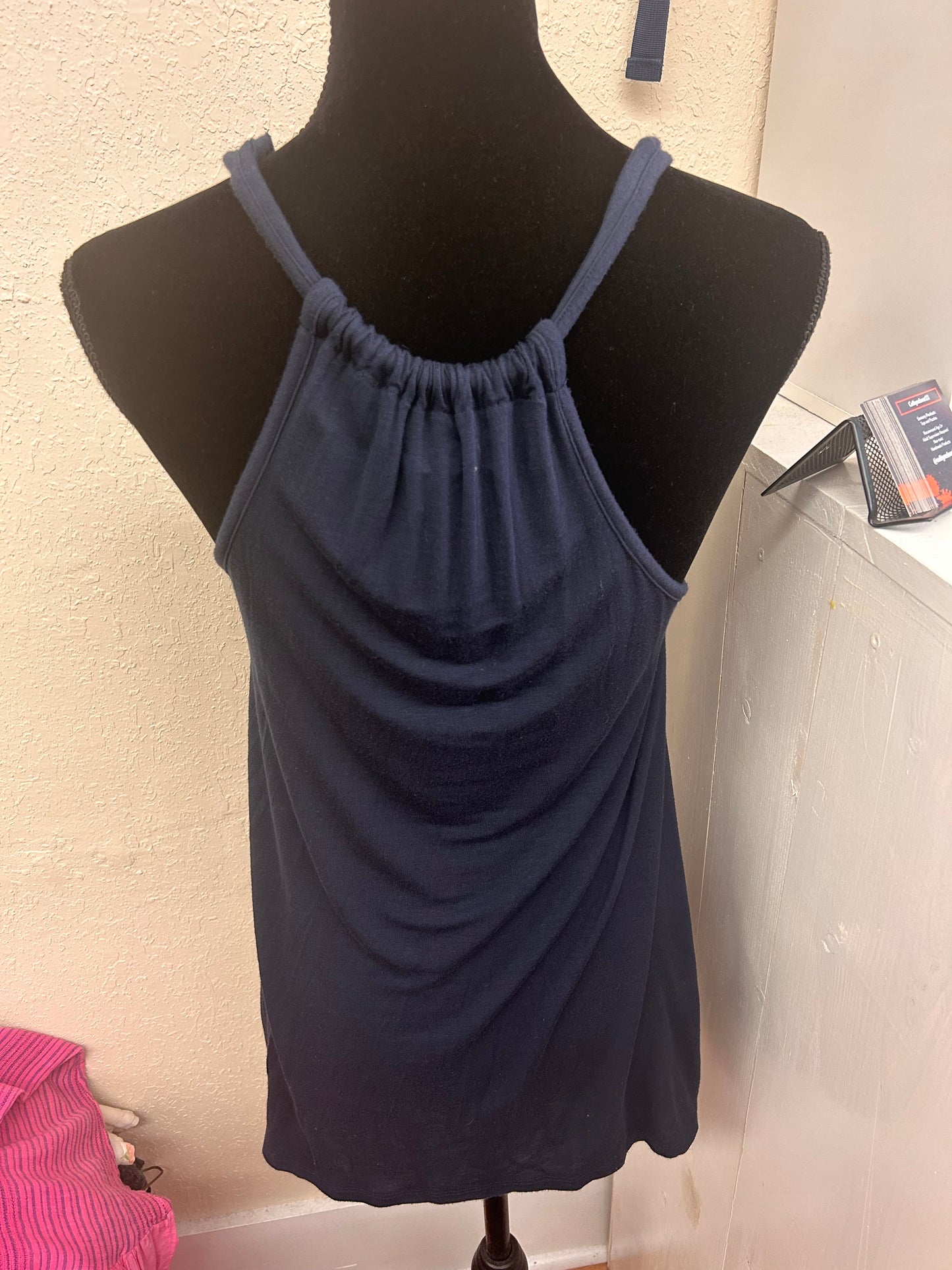 Jordache navy blue lace front tank top