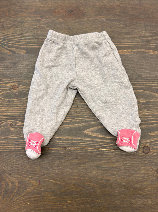 Snugabye 3m grey & pink sneaker footed pants