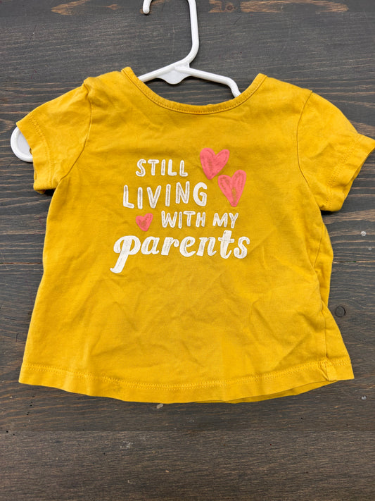 Joe fresh 6/12m yellow parents tshirt