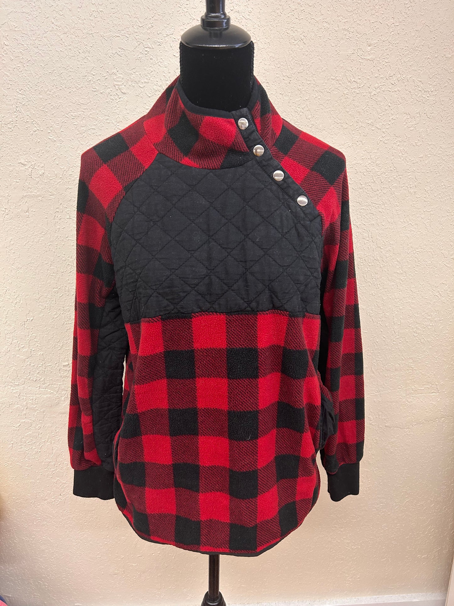 Shop wanna b medium red gingham sweater