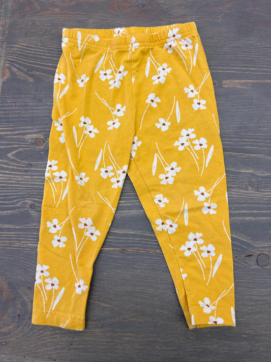 Carters 24m yellow floral leggings