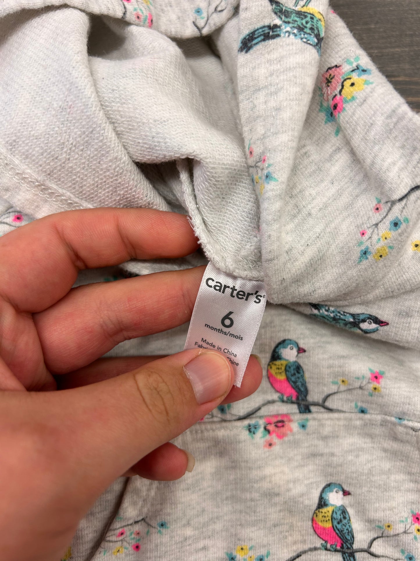 Carters 6m bird hoodie