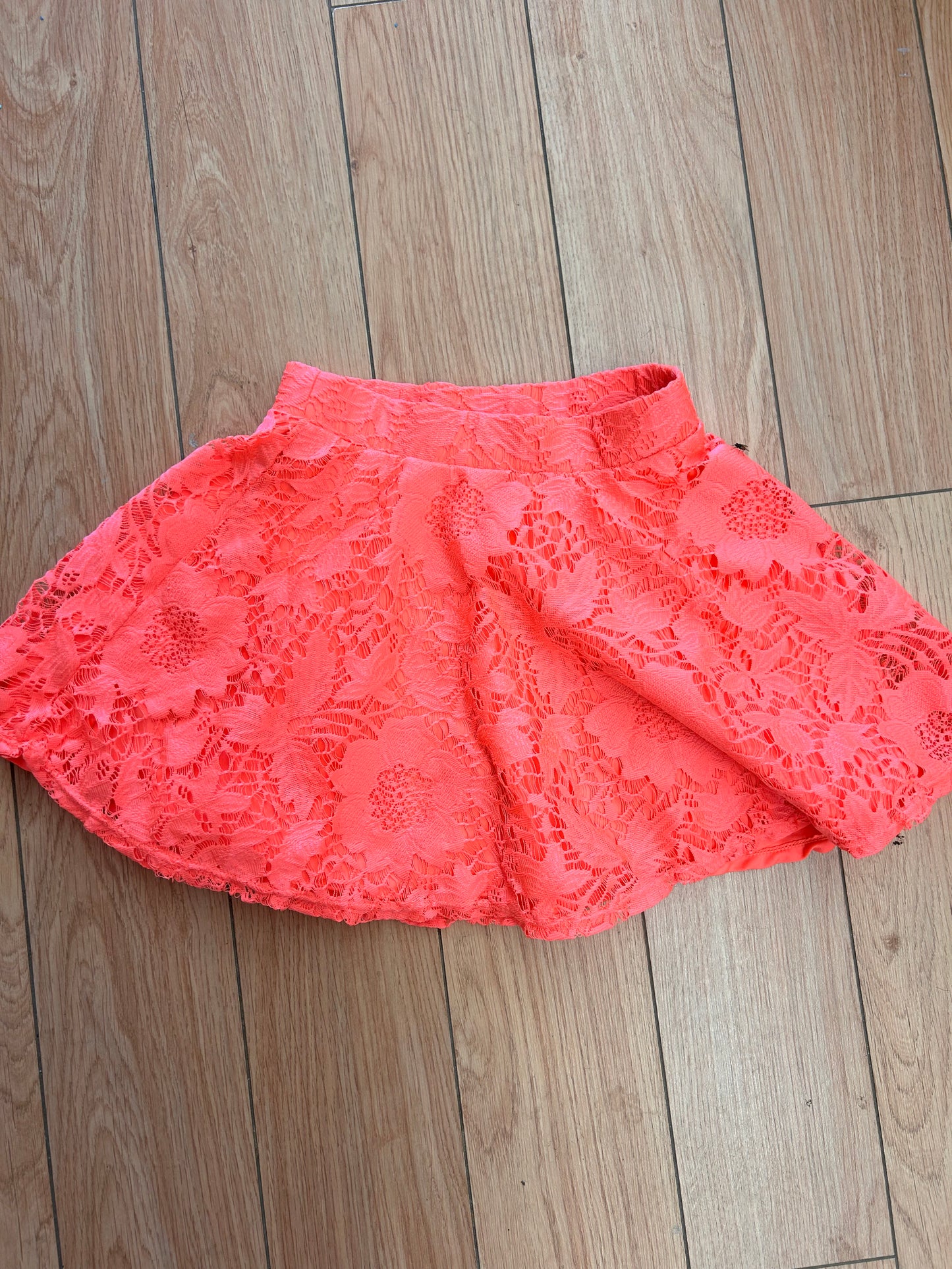 Aeropostale youth 8 pink neon lace skirt