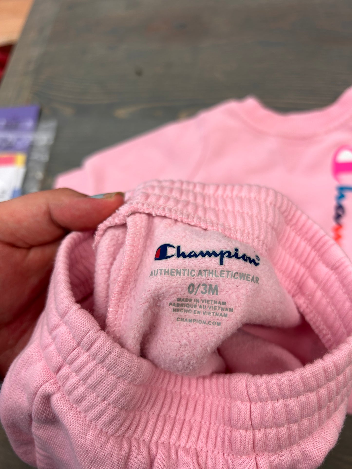 Champion 0/3m pink lounge set