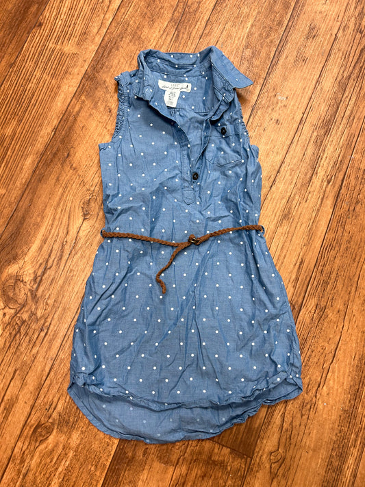 H&M 6/7 denim polka dot tunic