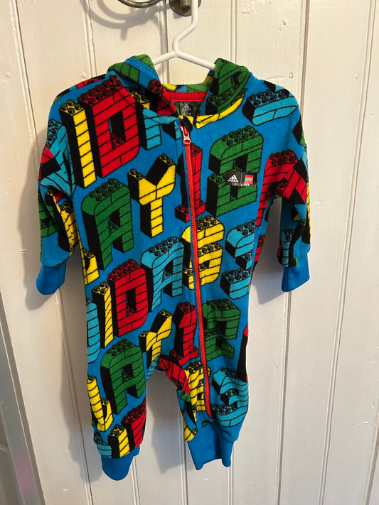 Adidas x Lego 3/6m fleece zip up sweater romper