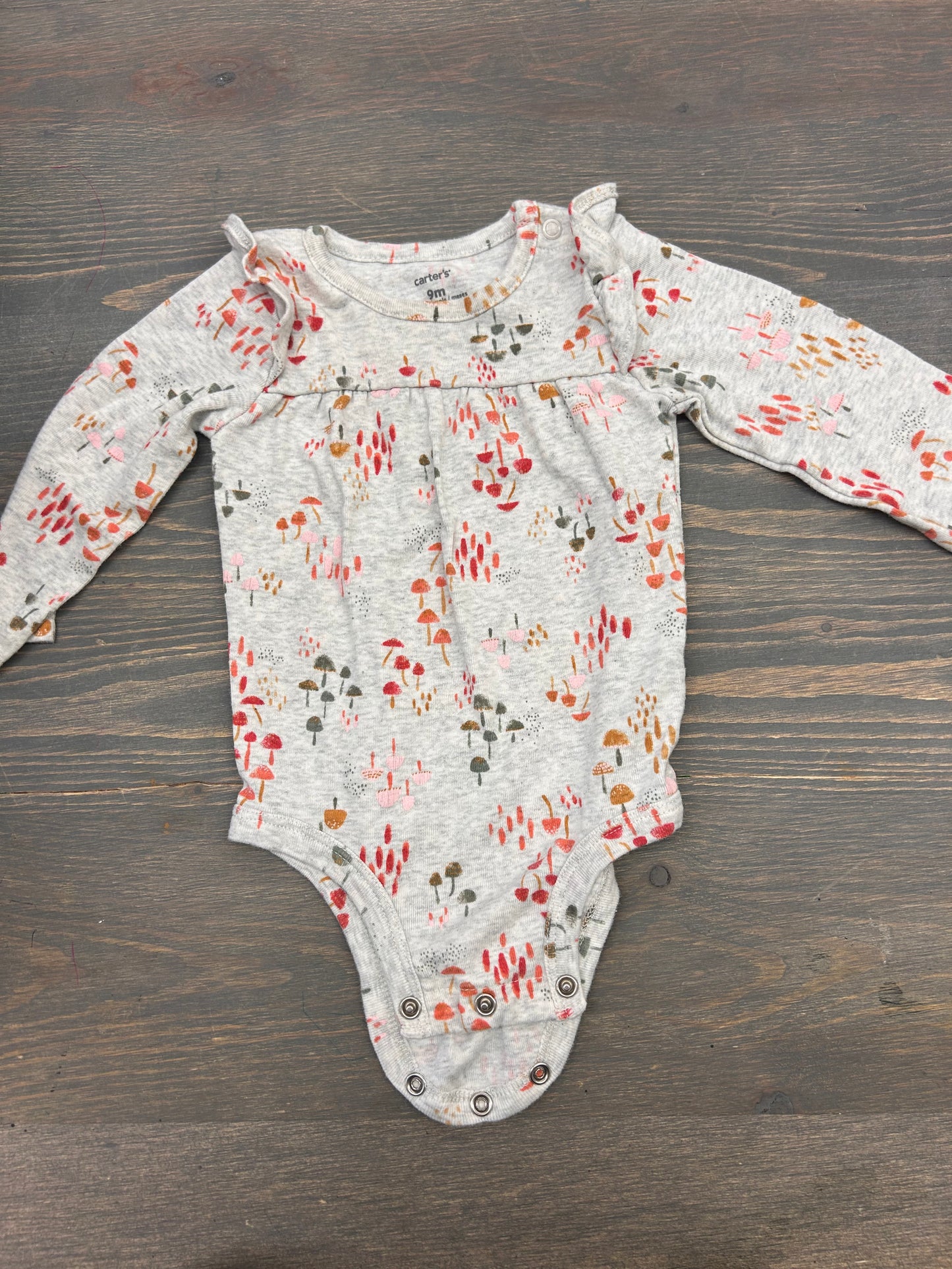 Carters 9m floral mushroom onesie