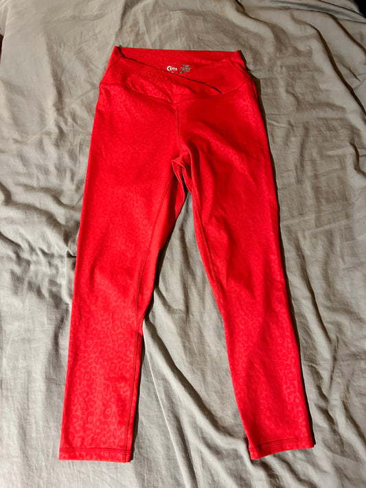 Zyia 12 neon red cheetah leggings