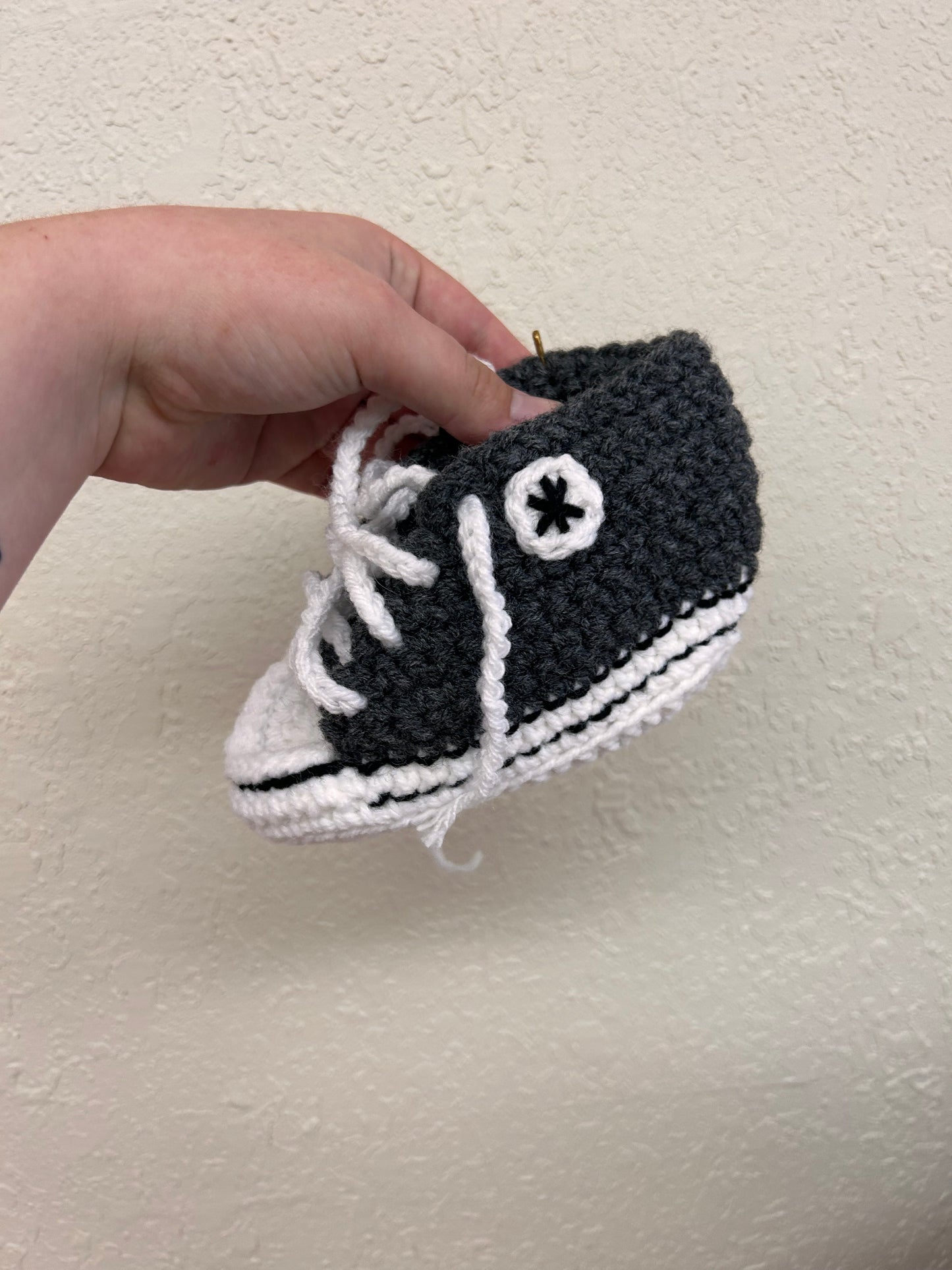 Handmade knit converse one year