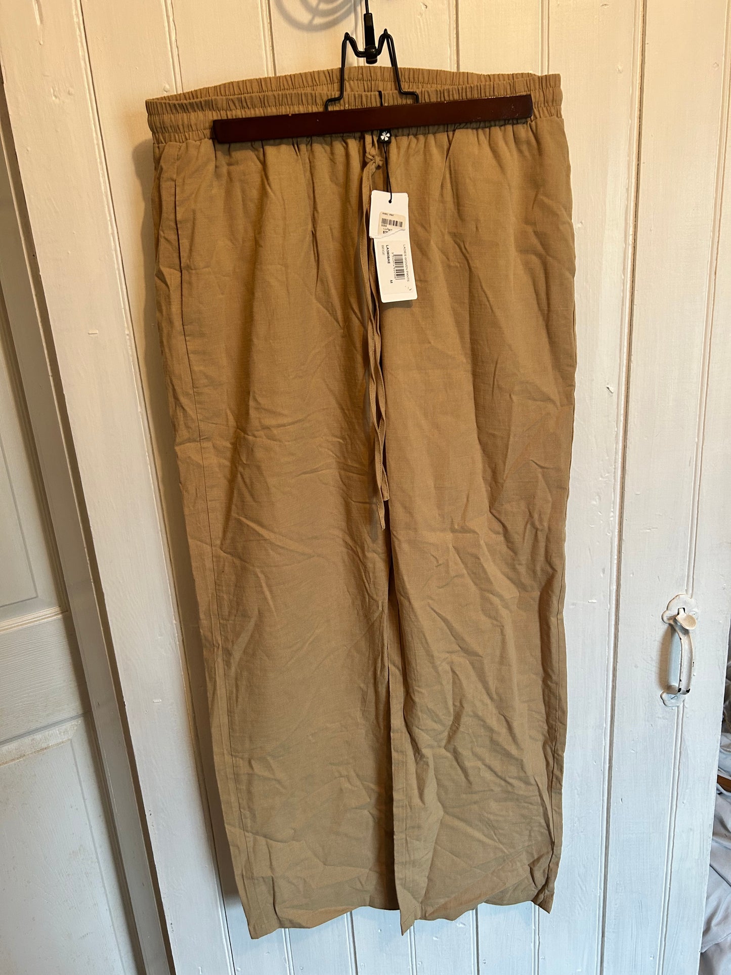 NEW Molly bracken medium tan woven linen like pant
