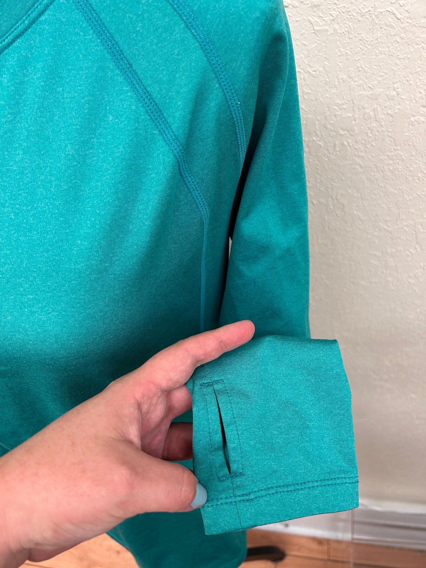 Layer 8 large teal long sleeve athletic shirt