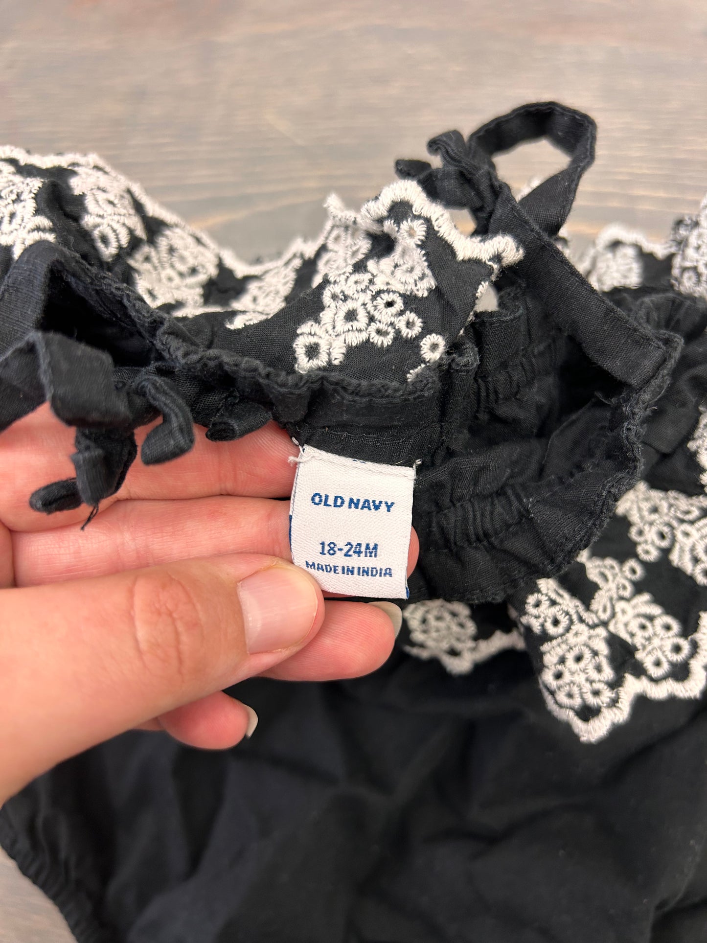 Old navy 18/24m Black lace romper